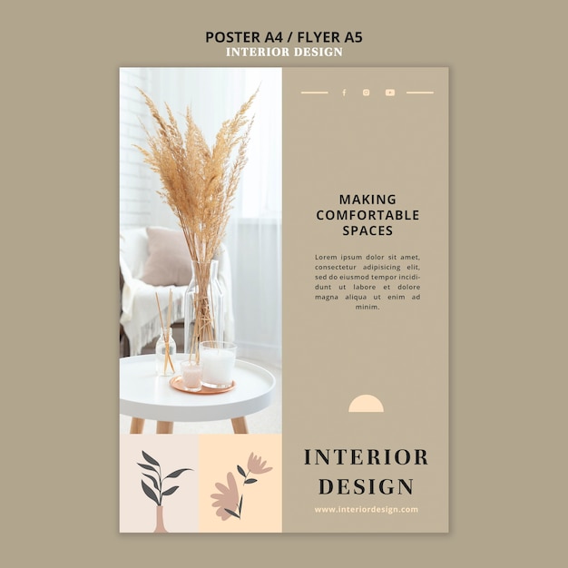 Free PSD | Interior design print template