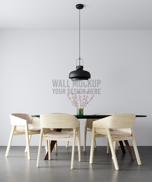 Download Interior dining room wall mockup | Premium PSD File PSD Mockup Templates