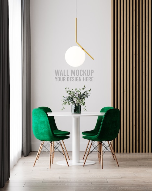 Download Free Psd Interior Dining Room Wallpaper Mockup