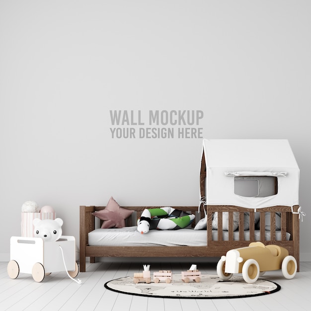 Download Premium PSD | Interior kids room wallpaper mockup