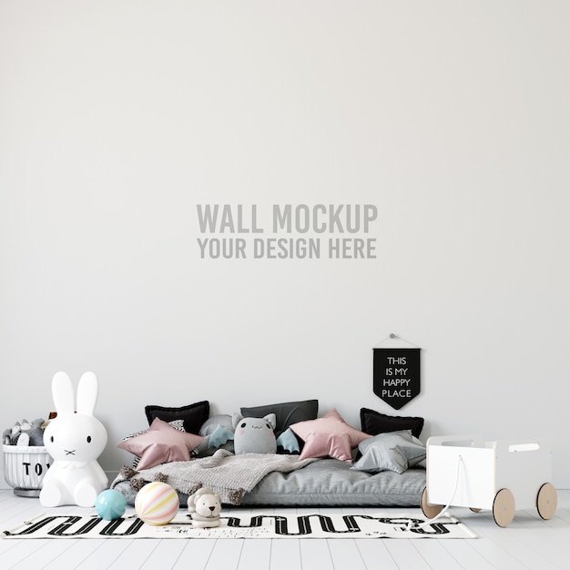 Download Premium PSD | Interior kids room wallpaper mockup