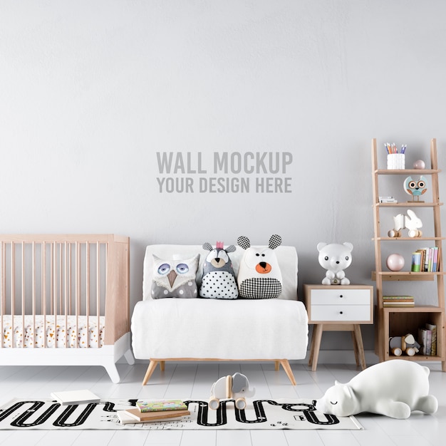 Download Premium PSD | Interior kids room wallpaper mockup