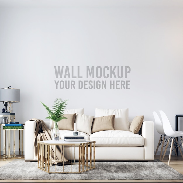 Download Interior living room wall background mockup PSD file ...