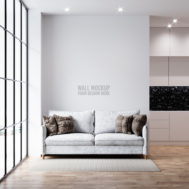 Download Free PSD | Interior living room wall mockup