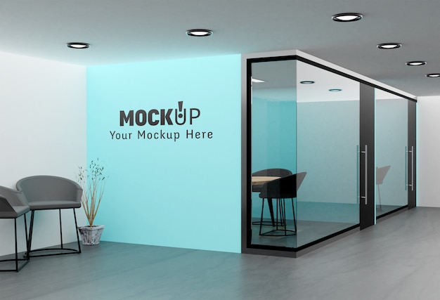 Download Interior office wall mockup | Premium PSD File