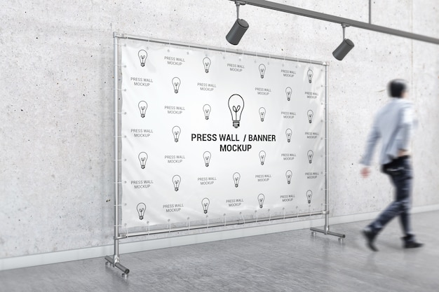 Download Interior stand banner mockup PSD file | Premium Download