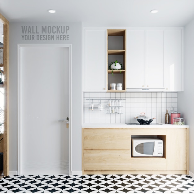 Download Premium PSD | Interior white kitchen wallpaper background ...