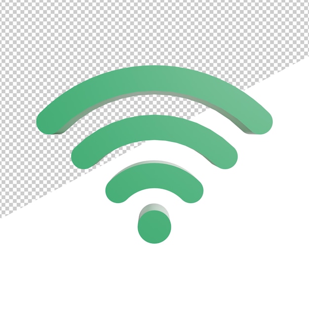 Premium Psd Internet Wifi Connection Green Front View 3d Illustration