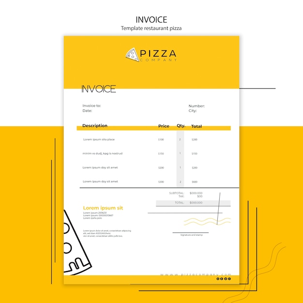 example pizza business invoicing process model