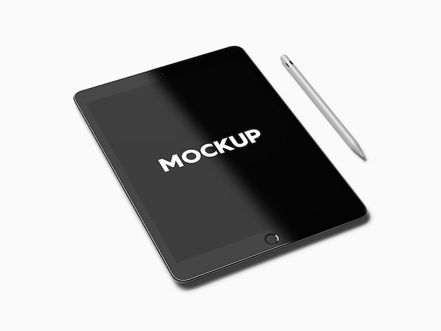 Download Ipad with pen on white background mock up design PSD file | Free Download