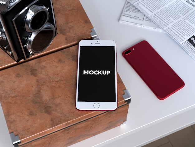 Iphone 7 Plus On Desktop Mock Up Design Psd Template Download Mockup Window