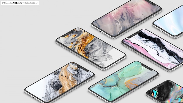 Iphone Xs Max Collection Scene Psd Mockup
