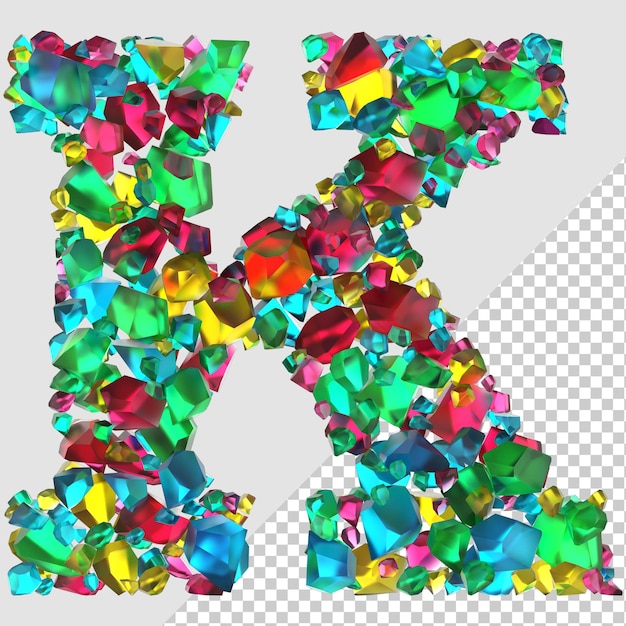 Premium PSD | Isolated 3d render diamond letter k