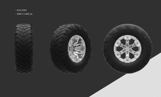  Isolated off road double cabin truck wheel rim and tire Premium Psd
