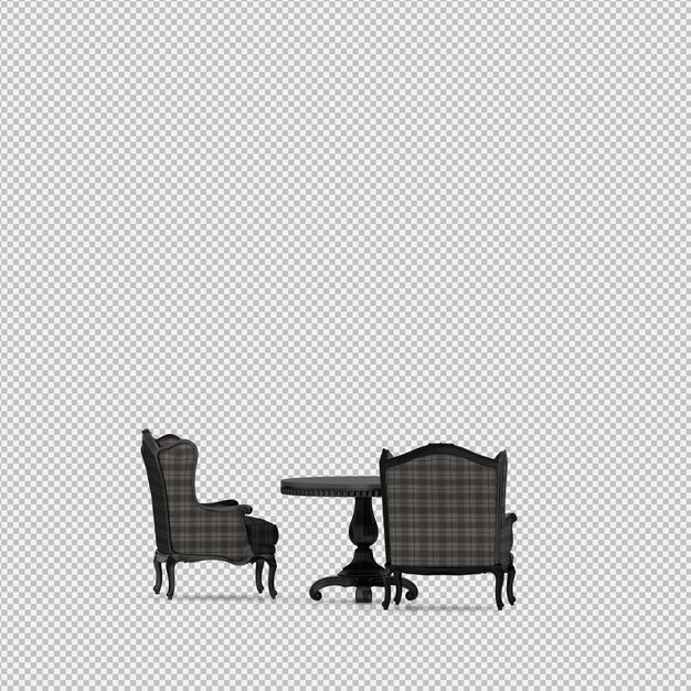 Premium PSD | Isometric chair 3d isolated render