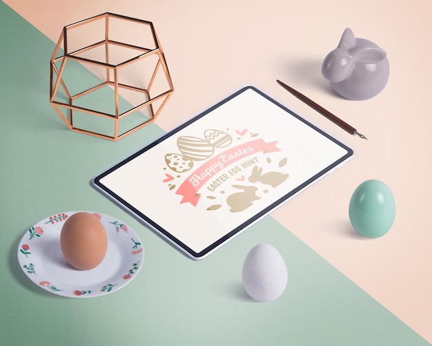 Download Isometric easter mockup composition PSD file | Free Download