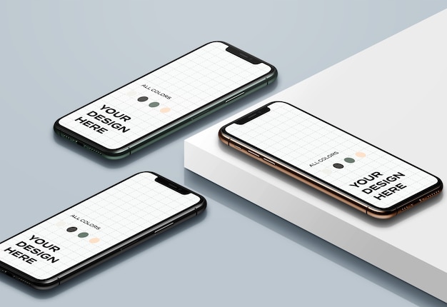 Download Free PSD | Isometric iphone 11 pro mockups