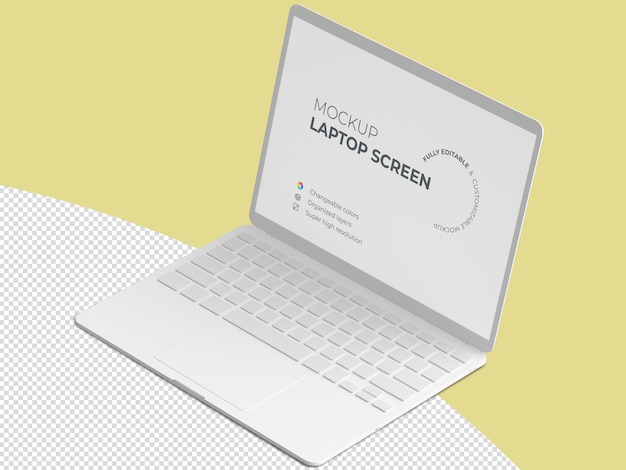 Download Isometric laptop screen mockup template | Premium PSD File PSD Mockup Templates