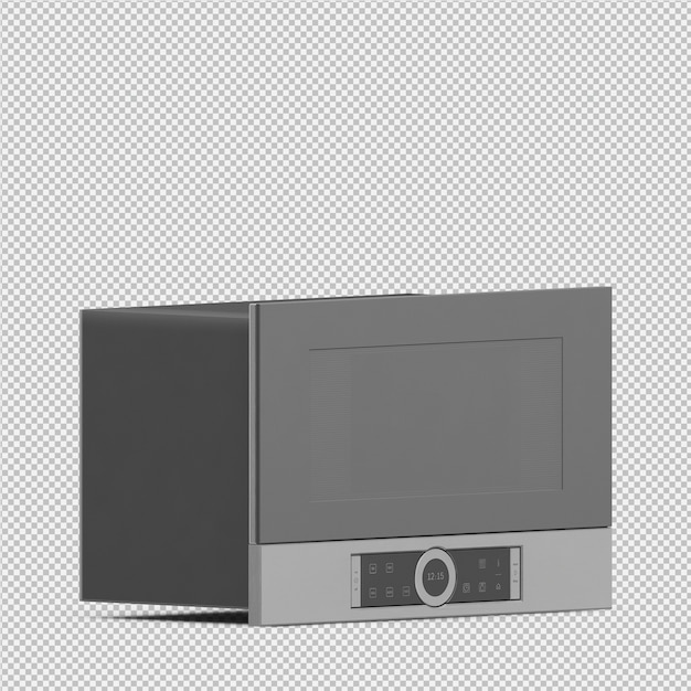 Isometric microwave 3d render Premium Psd