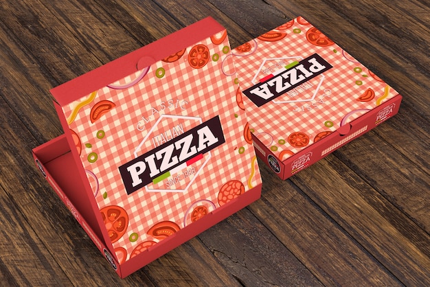Download Isometric pizza box mockup | Free PSD File