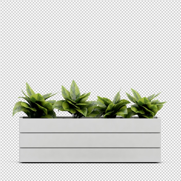 Premium PSD | Isometric plant 3d rendering