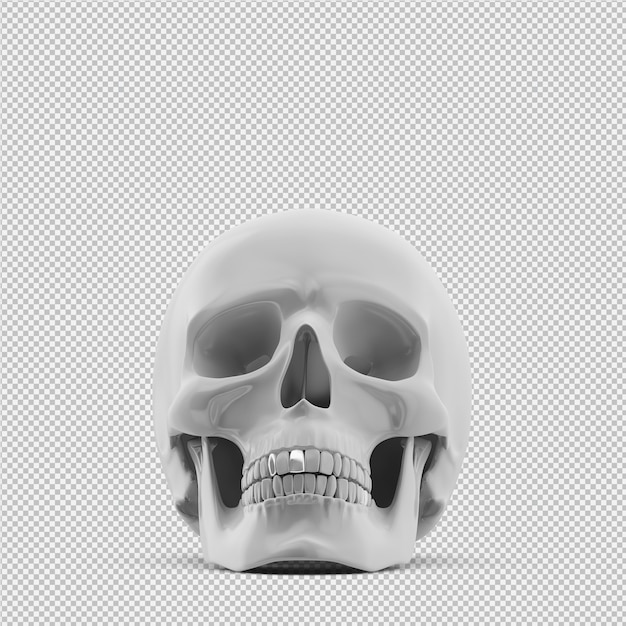 Isometric skull 3d isolated render Premium Psd