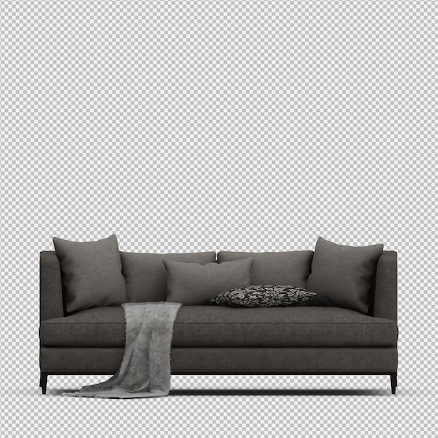 Isometric sofa  3d  isolated render Premium PSD File