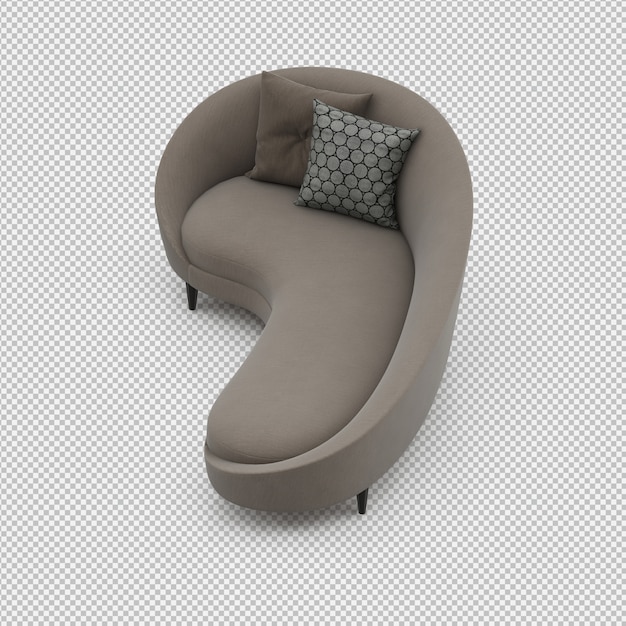 Isometric sofa 3d isolated render Premium Psd