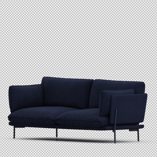 Isometric sofa  3d  isolated render Premium PSD File