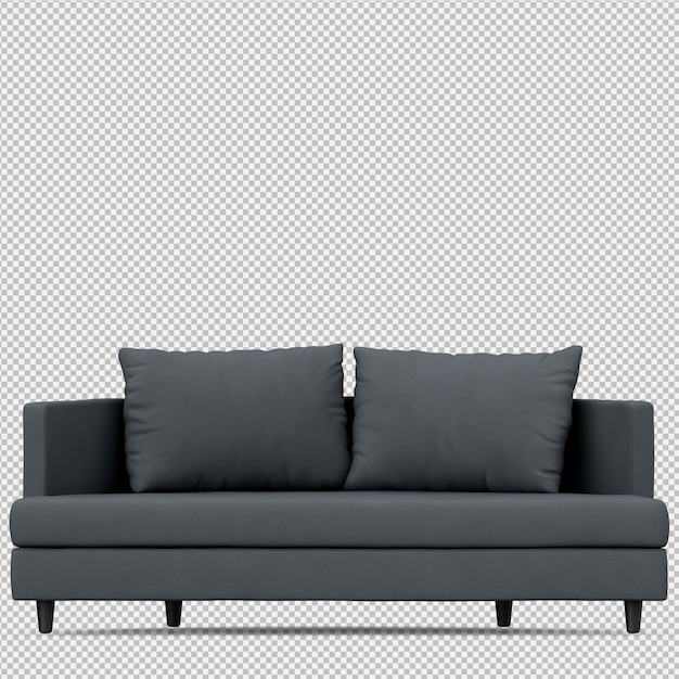 Isometric sofa  3d  render Premium PSD File