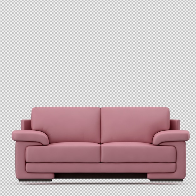 Isometric sofa  3d  render PSD file Premium Download