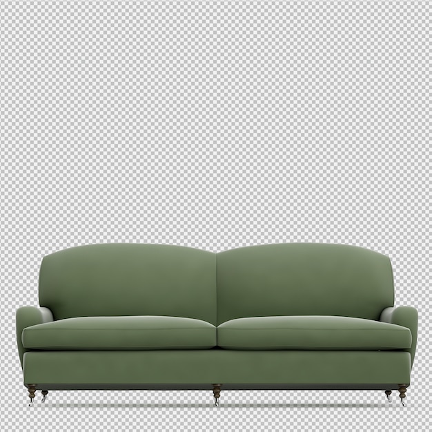Isometric sofa  3d  render Premium PSD File