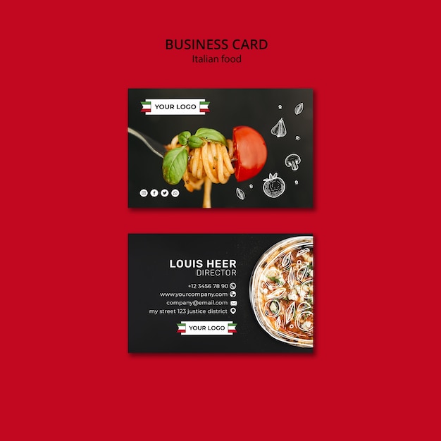 Free PSD | Italian cuisine business card