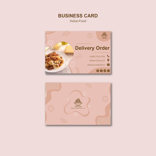 Food Business Cards Templates Free