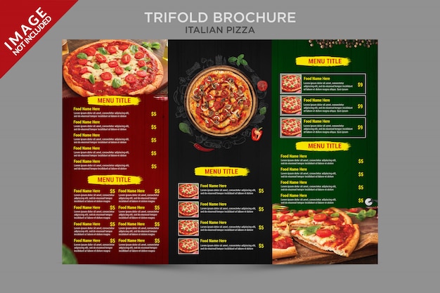 Premium PSD | Italian pizza trifold template series