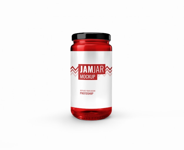 Download Jam jar black lid mockup 3d rendering | Premium PSD File