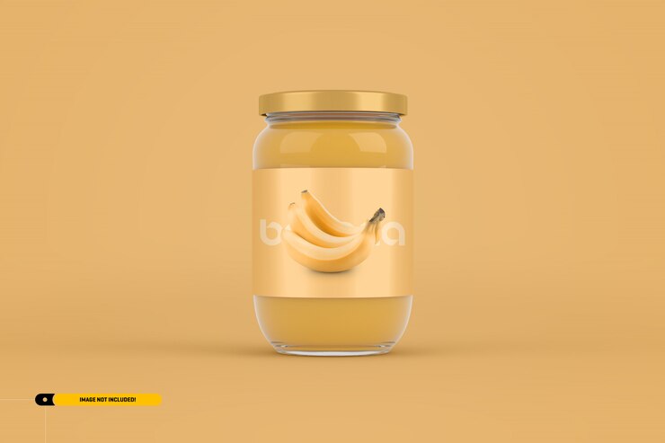 Premium PSD | Jam jar packaging mockup