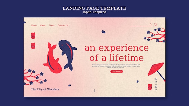 Free Psd Japan Inspired Landing Page Design Template