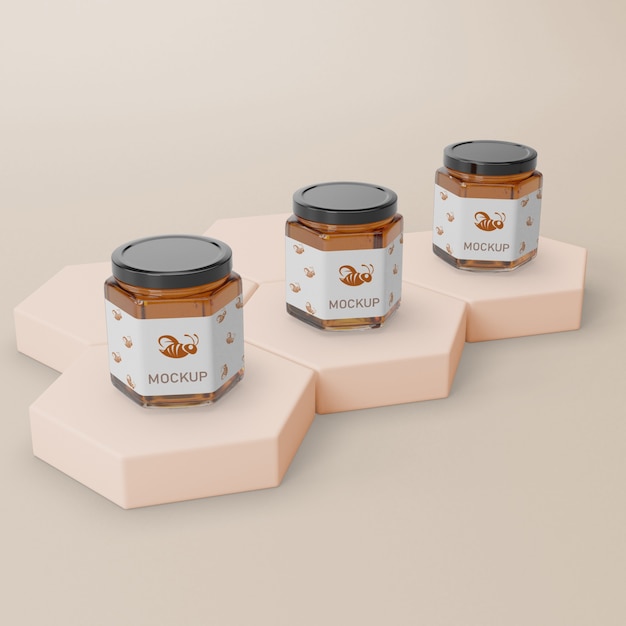 Download Jar container with honey mock-up | Free PSD File