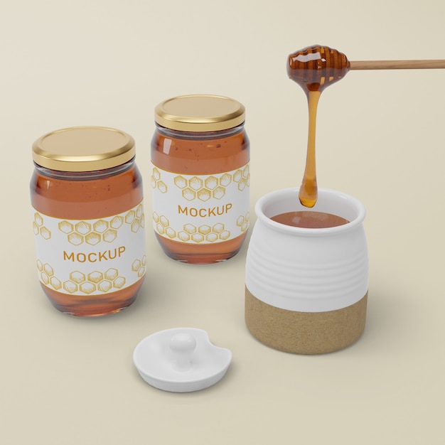 Download Free PSD | Jars with natural honey mock-up
