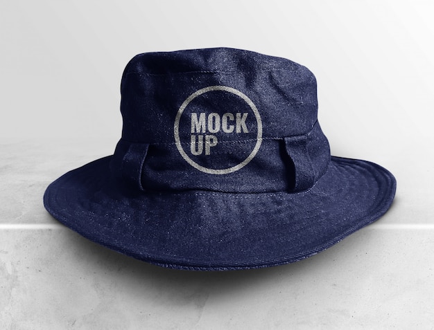Download Jean hat bucket mockup realistic | Premium PSD File