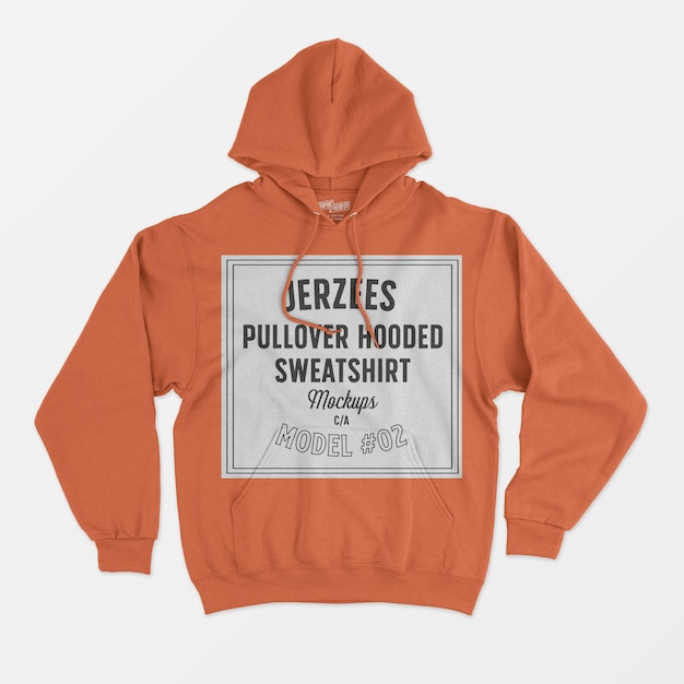 Jerzees pullover hooded sweatshirt mockup | Free PSD File