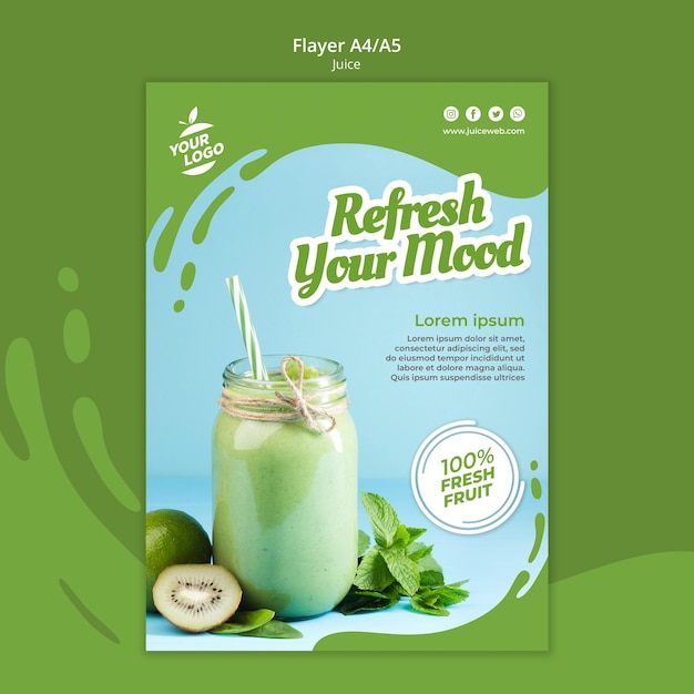 Premium PSD | Juice bar flyer template