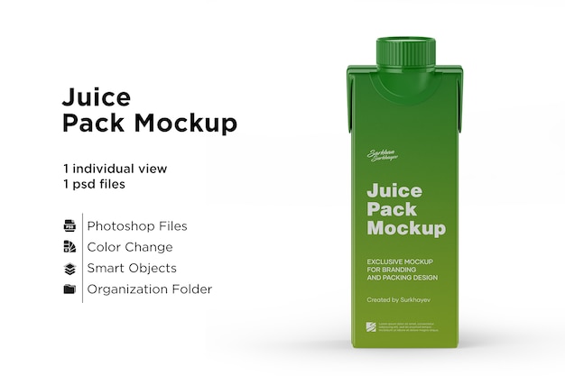 Download Premium PSD | Juice carton mockup