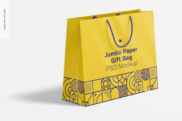 Download Premium Psd Jumbo Paper Gift Bag With Rope Handle Mockup