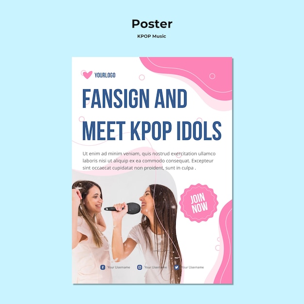 Download Free Psd K Pop Poster Template With Photo PSD Mockup Templates