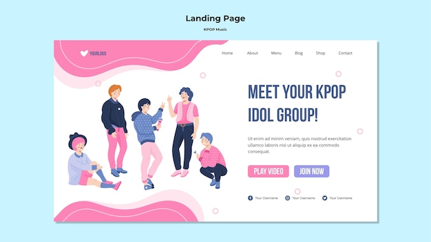 Free PSD | K-pop web page template