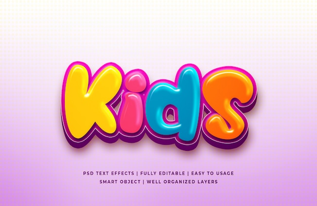 Download Premium PSD | Kids cartoon 3d text style effect