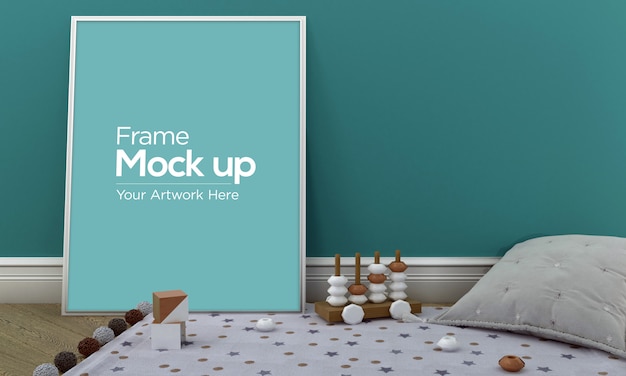Download Kids photo frame laying on on floor mockup design ...