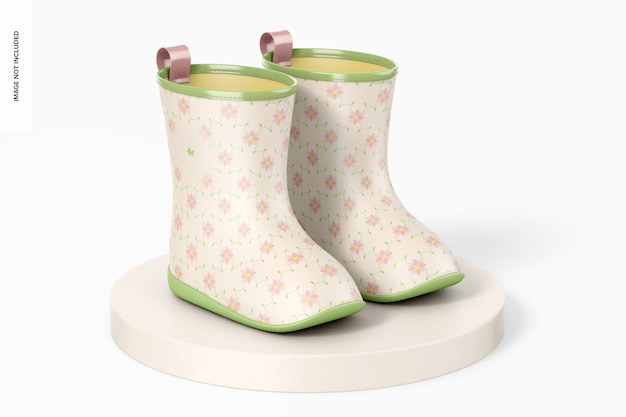 Download Free PSD | Kids rain boots mockup, on surface